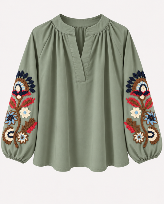 Blusa Bordada Floral