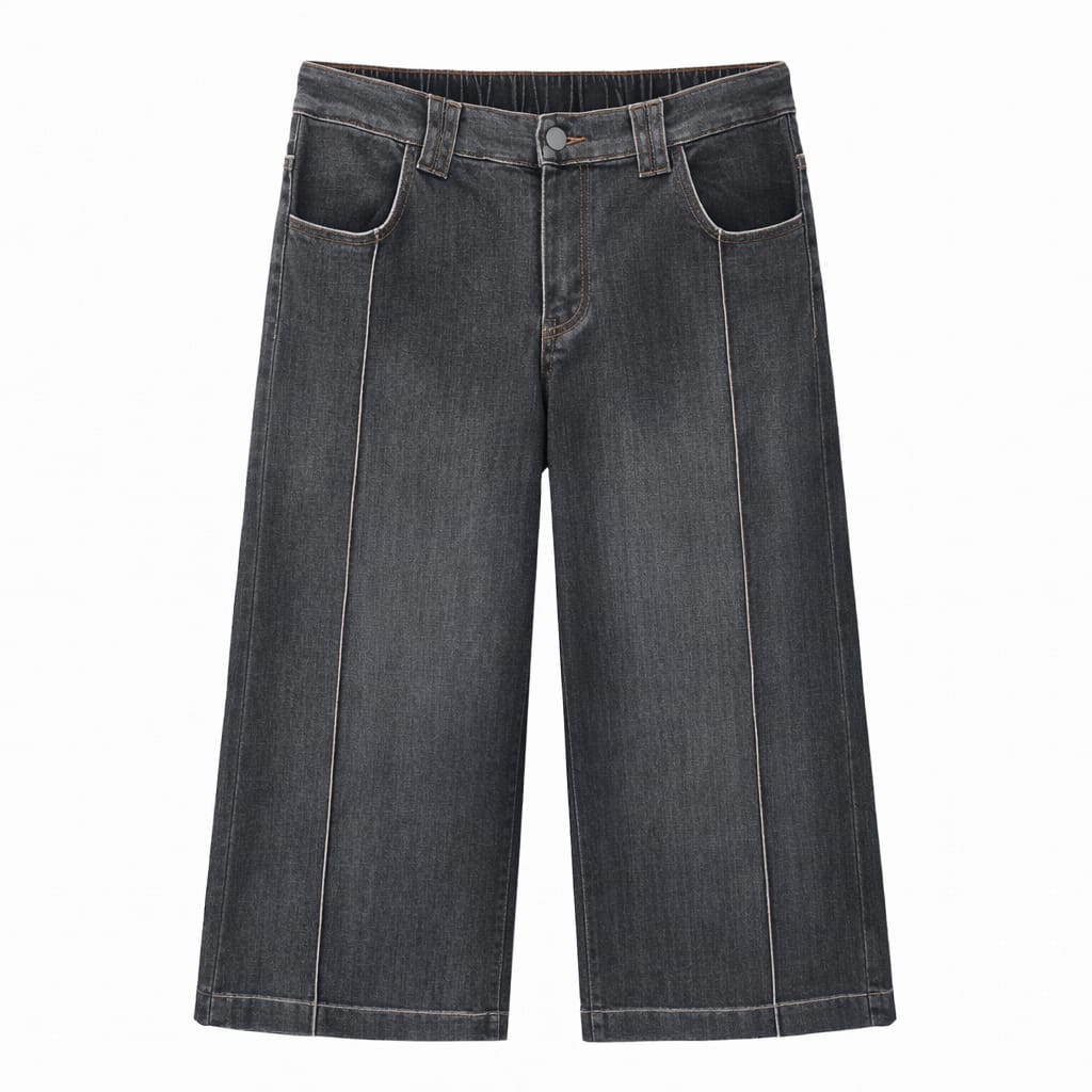 Pantalón tejano palazzo gris