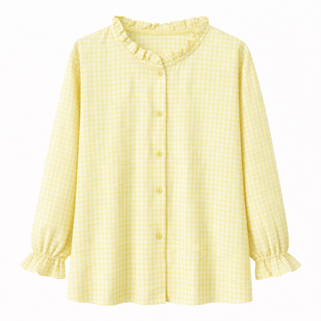 Blusa Cuadros Volantes