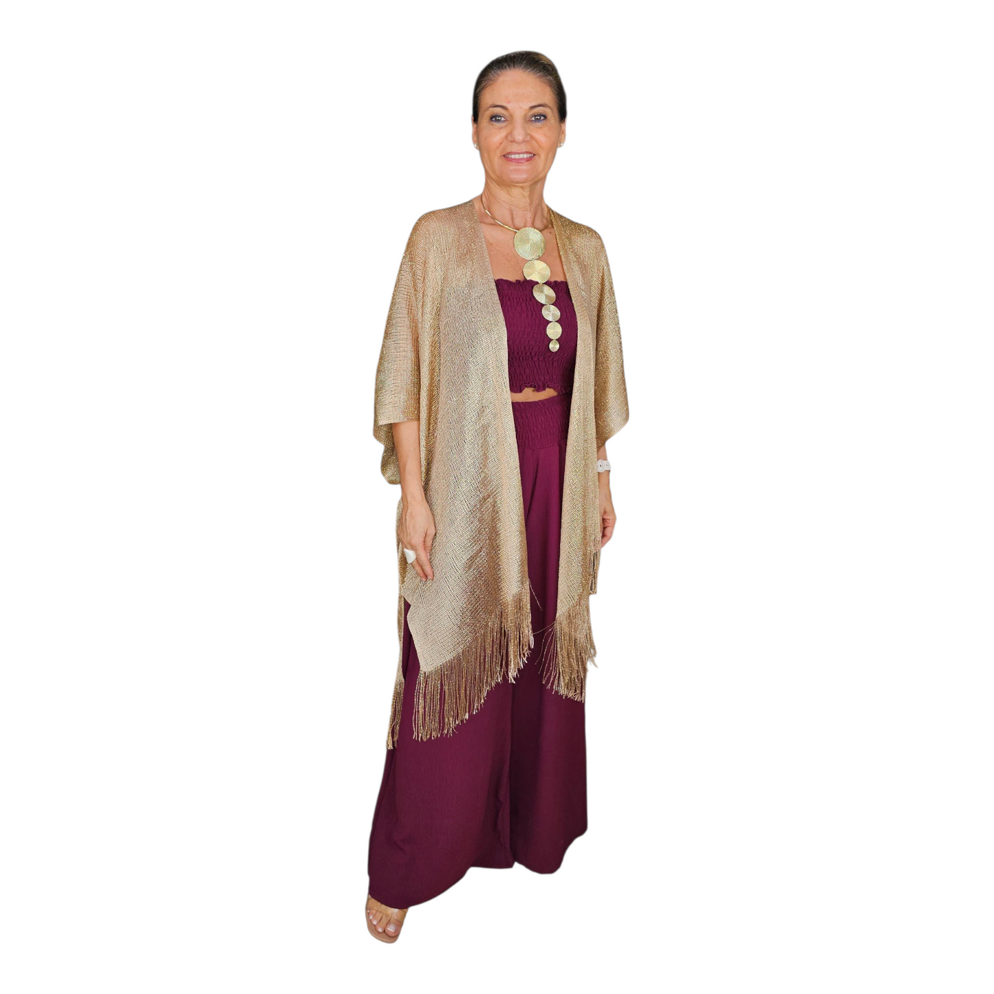 Chaqueta larga rejilla