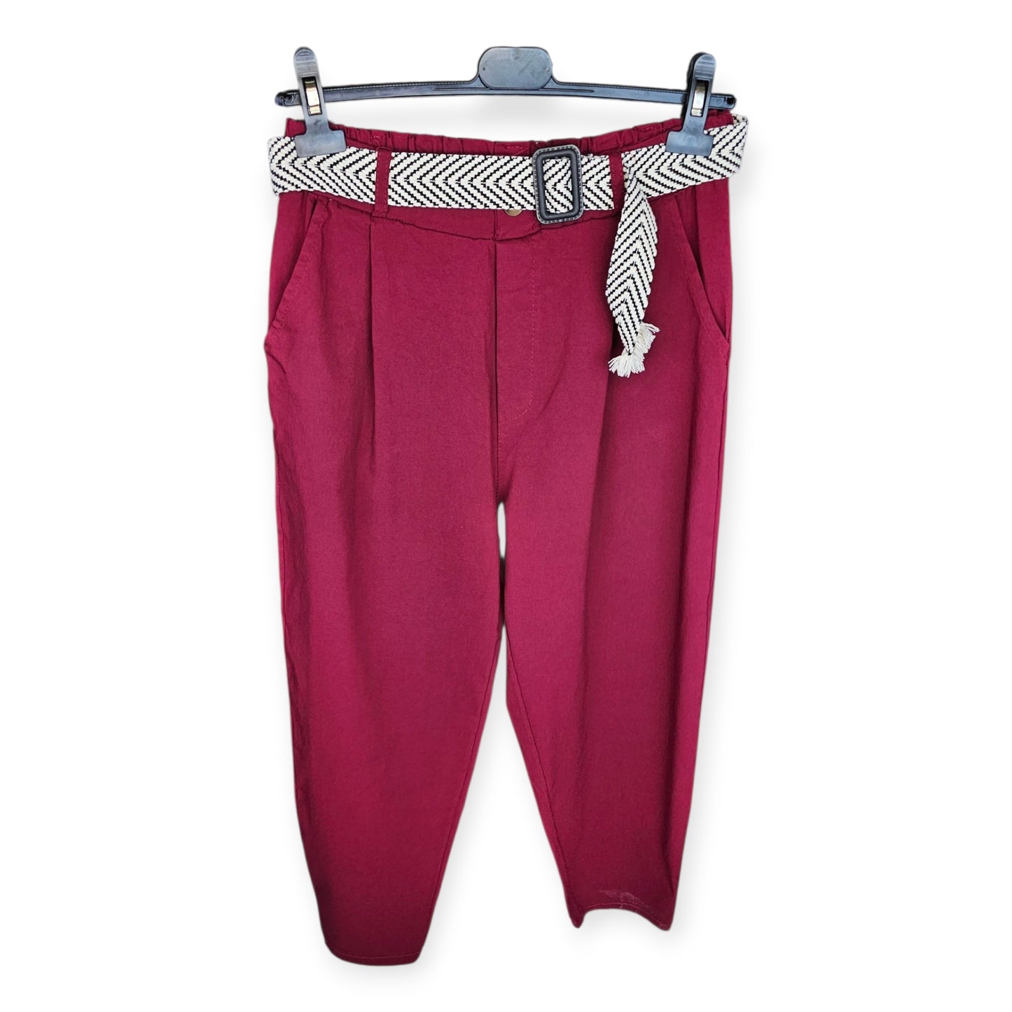 Pantalón con cinturón trenzado