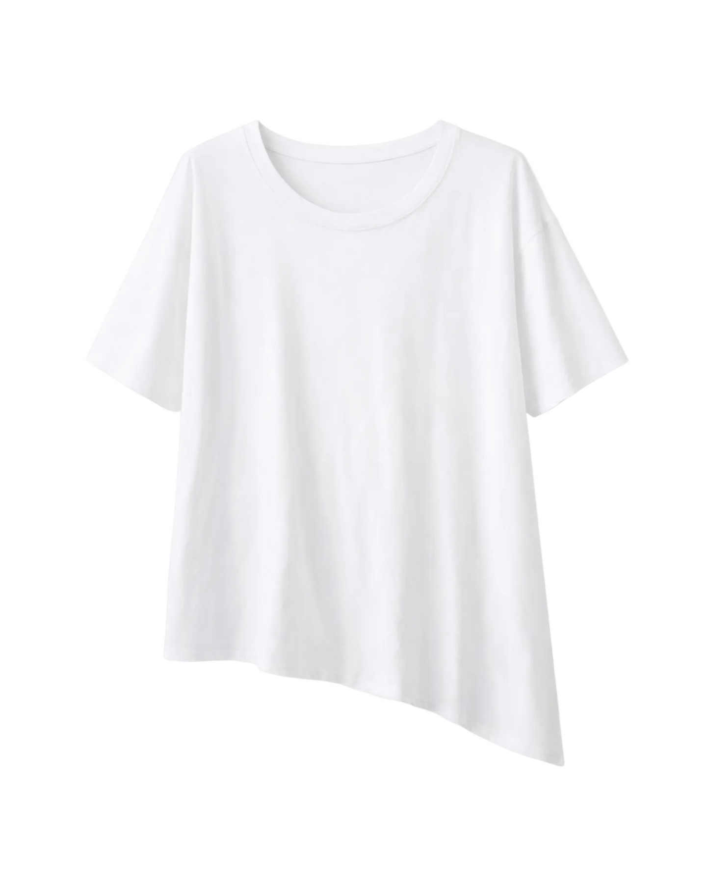 Camiseta Básica Asimétrica Manga Corta