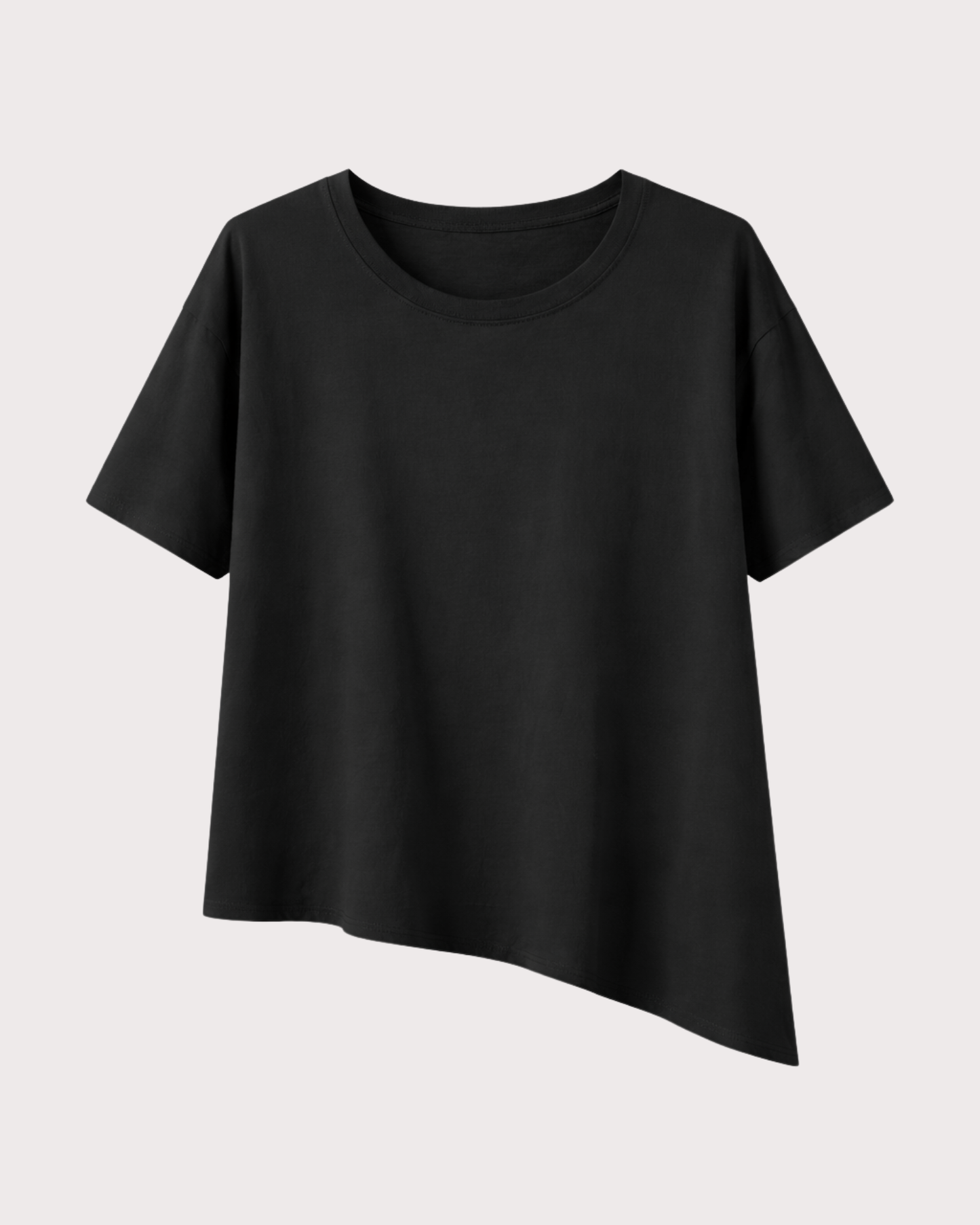 Camiseta Básica Asimétrica Manga Corta