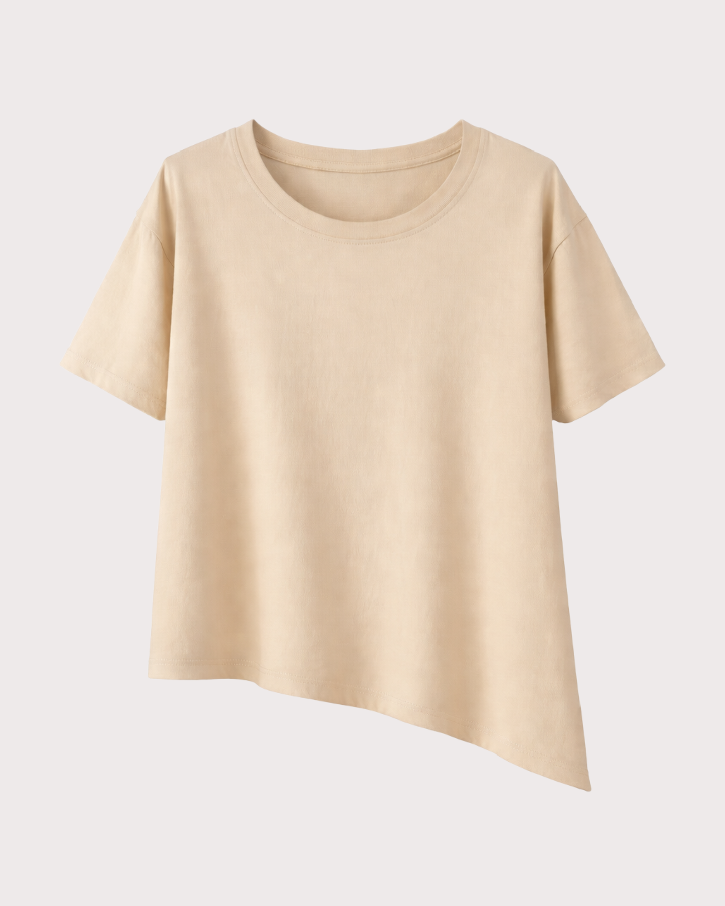 Camiseta Básica Asimétrica Manga Corta