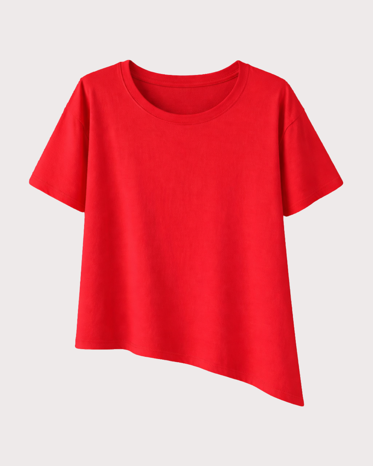 Camiseta Básica Asimétrica Manga Corta