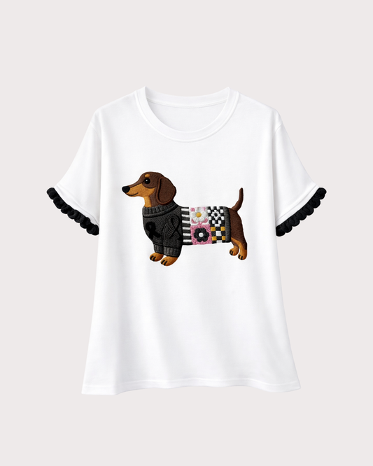 Camiseta Volantes Perro Salchicha