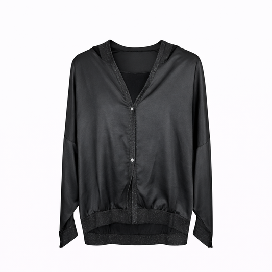 Chaqueta raso con capucha