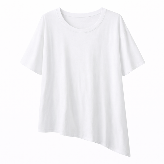 Camiseta Básica Asimétrica Manga Corta