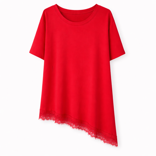 Camiseta Asimétrica Puntilla