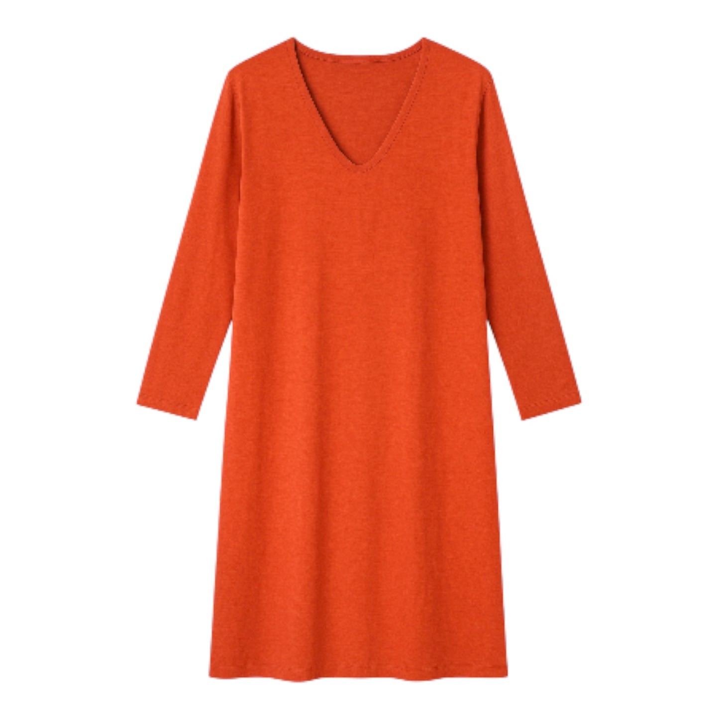 Vestido punto cuello pico