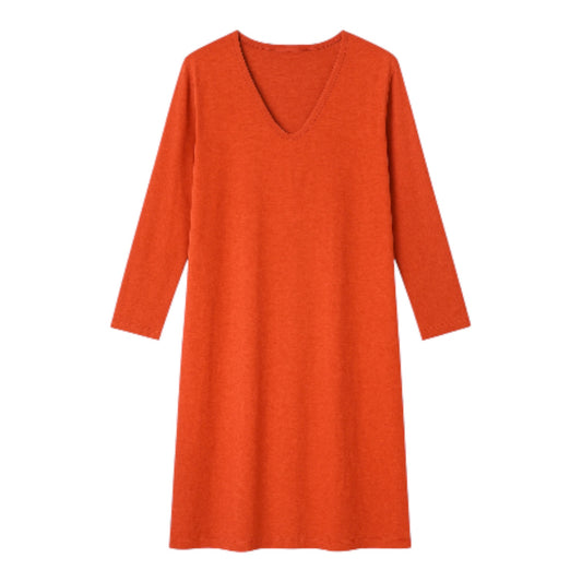 Vestido punto cuello pico