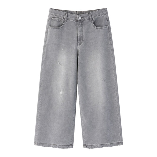 Pantalón vaquero gris ancho