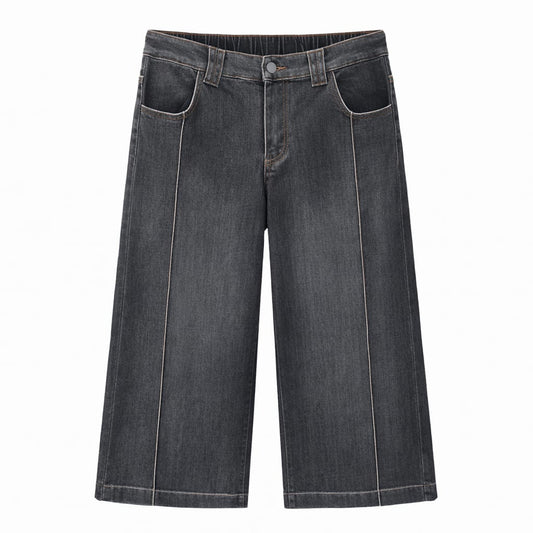 Pantalón tejano palazzo gris