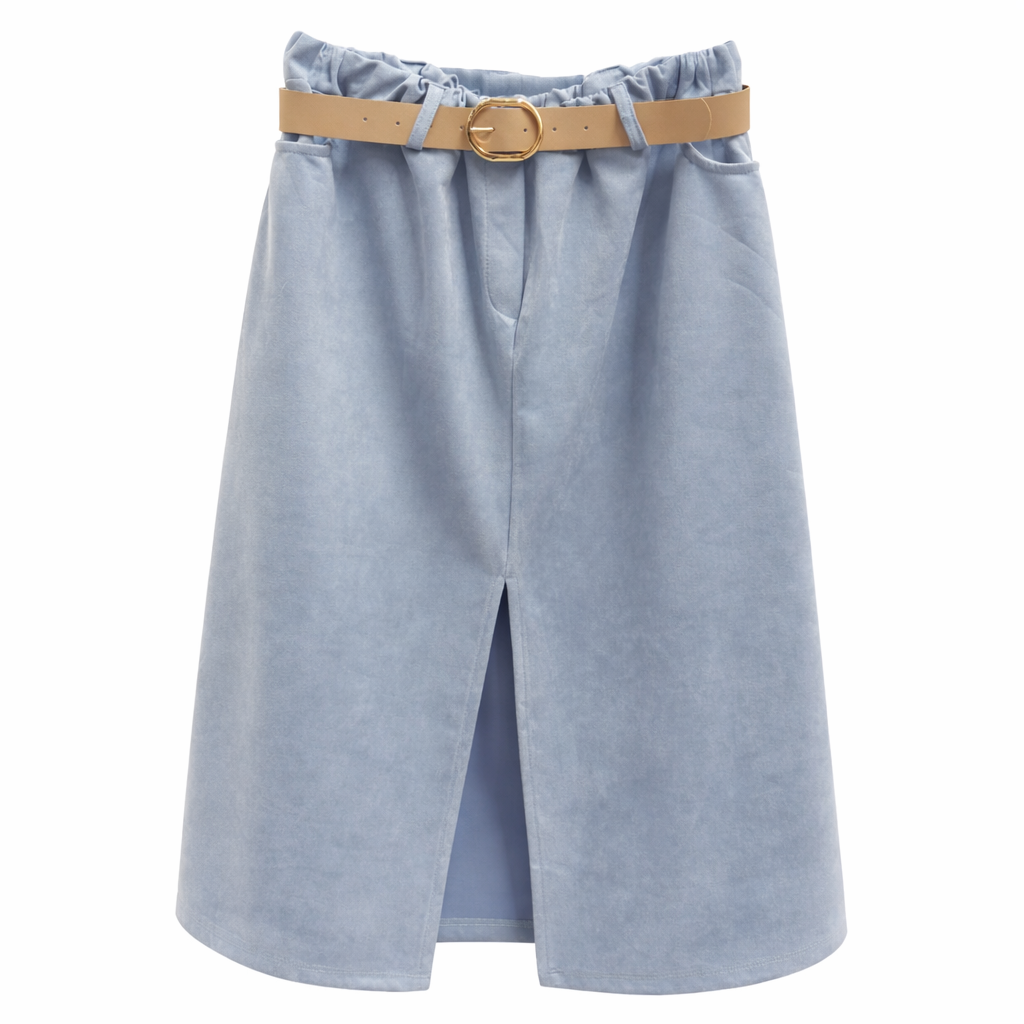 Falda antelina con cinturón