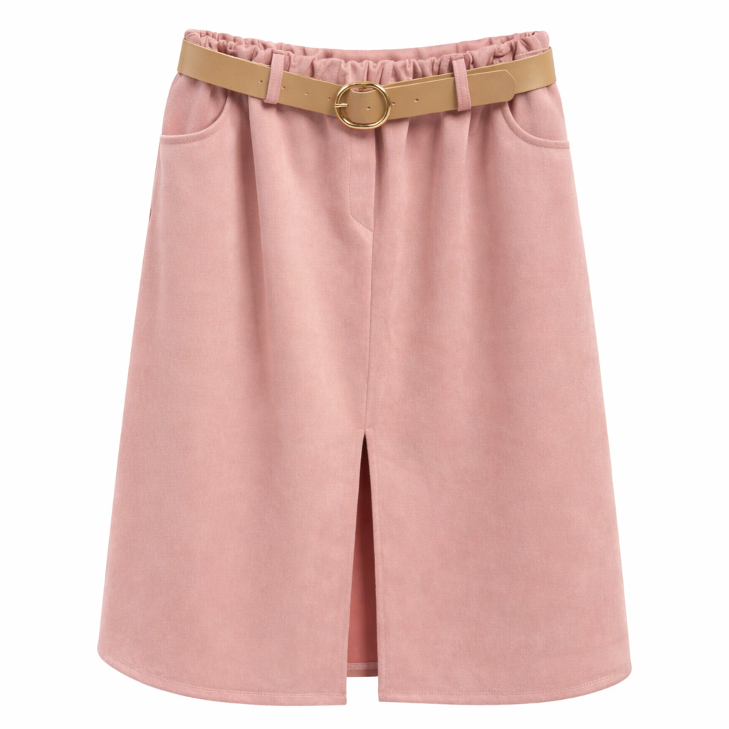 Falda antelina con cinturón