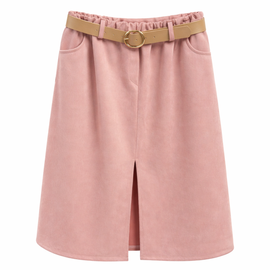 Falda antelina con cinturón