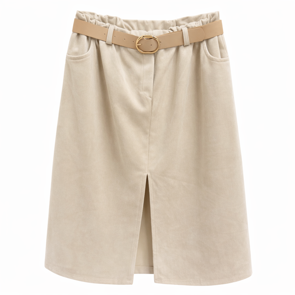 Falda antelina con cinturón