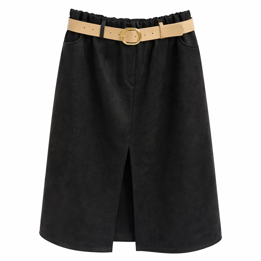 Falda antelina con cinturón