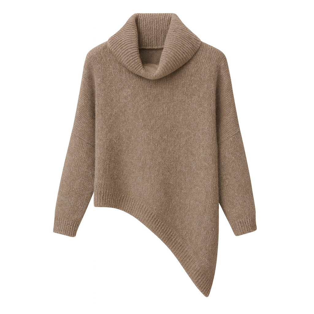 Jersey Asimétrico Cuello Alto Suave