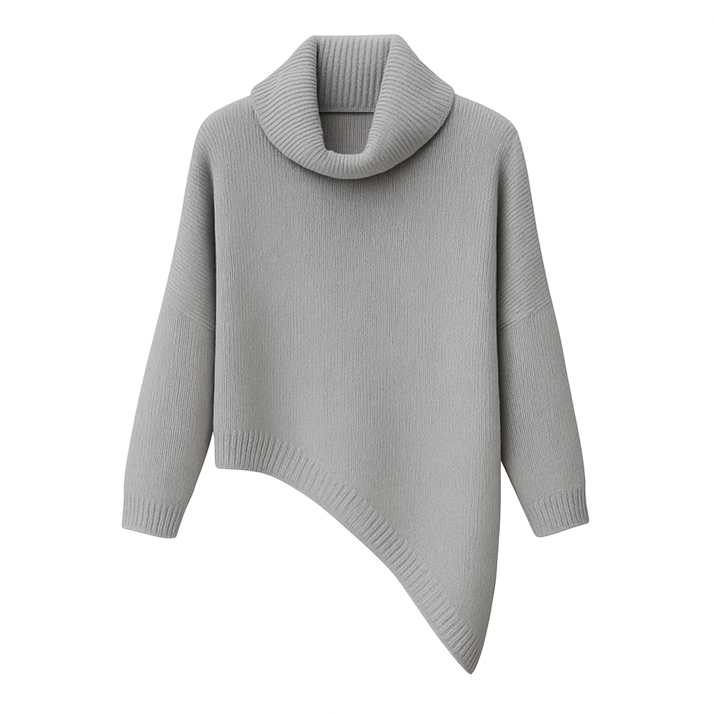 Jersey Asimétrico Cuello Alto Suave