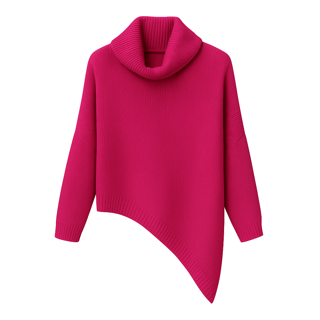 Jersey Asimétrico Cuello Alto Suave
