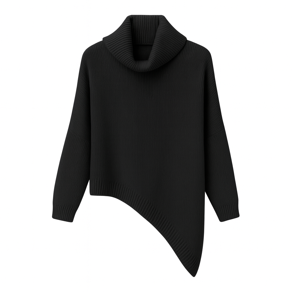 Jersey Asimétrico Cuello Alto Suave