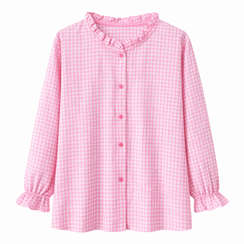 Blusa Cuadros Volantes