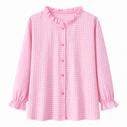 Blusa Cuadros Volantes