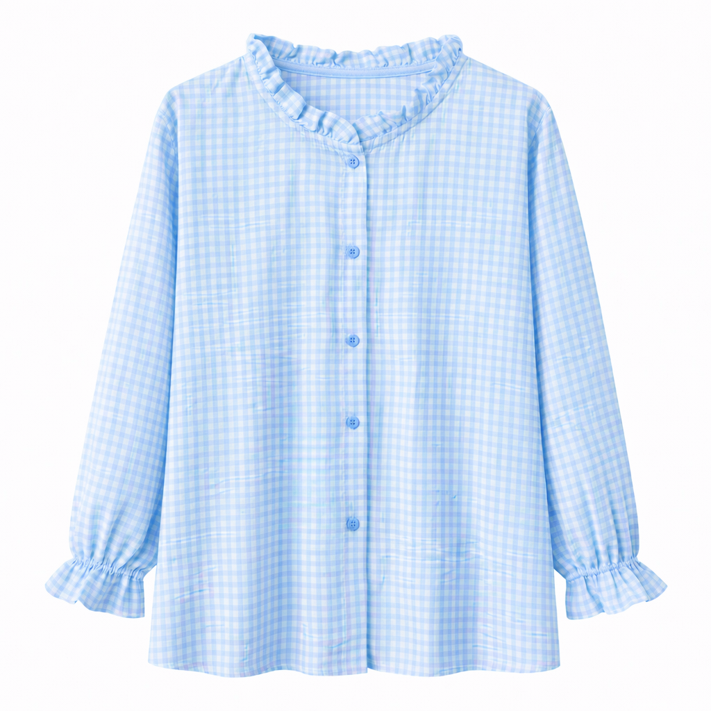 Blusa Cuadros Volantes