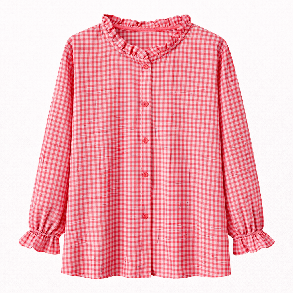 Blusa Cuadros Volantes