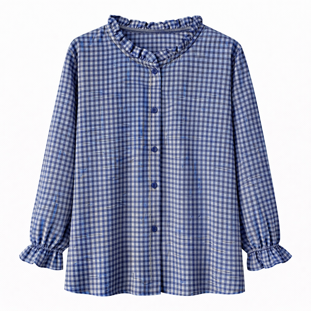 Blusa Cuadros Volantes