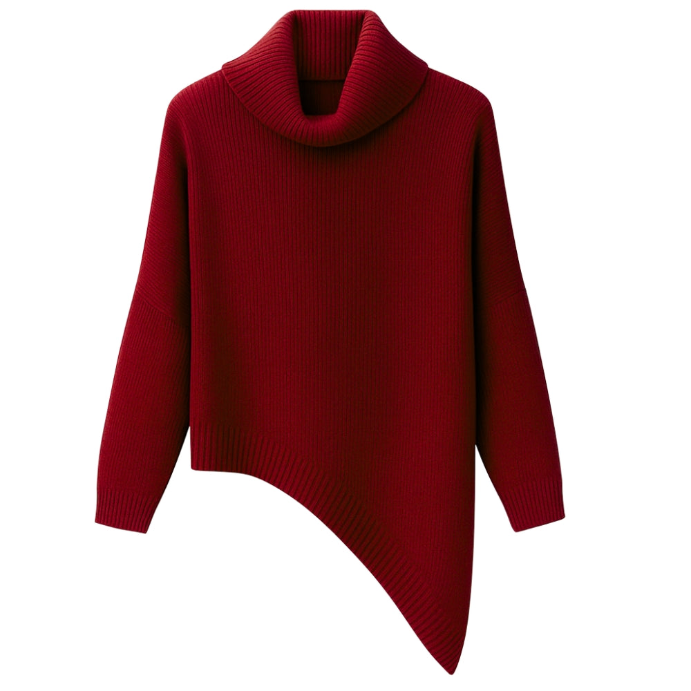 Jersey Asimétrico Cuello Alto Suave