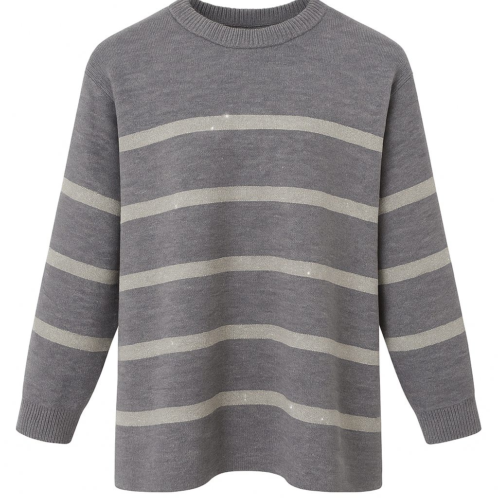 Jersey Rayas Brillante Gris