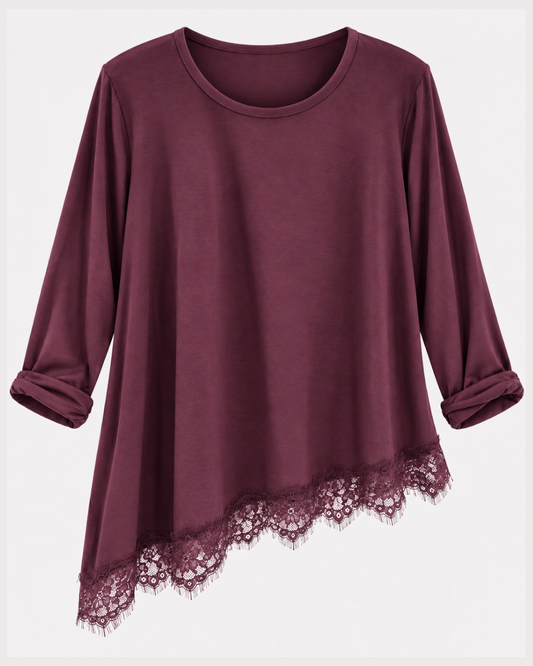 Camiseta Asimétrica Puntilla