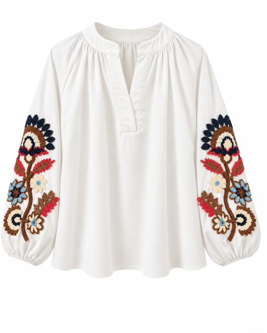 Blusa Bordada Floral