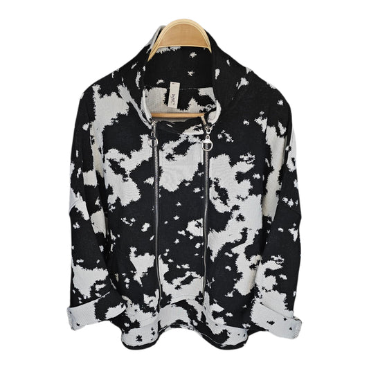 Chaqueta doble cremallera estampada